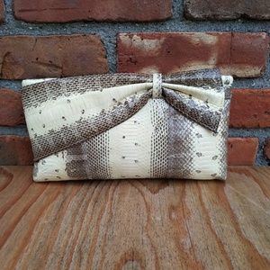 Vintage Snake Python Clutch Wristlet Bag